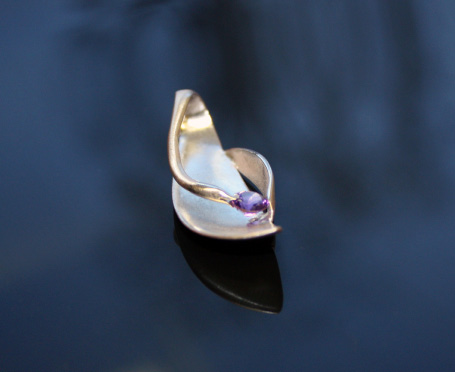 Spoon made ​​pendant, amethyst. 925 sterling silver.2011